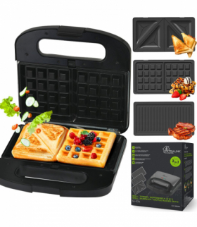 Extralink Smart Life Grill Sandwich & Waffle Maker SJ-37A Grill Toster & Gofrownica 1000W, Toster z 3 wymiennymi płytami EXTRALINK EX.36891
