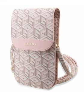 Guess torba na telefon, tablet 19x11.5x2cm GUWBHGCFSEP różowa Wallet Gcube Stripe TFO GSM175993