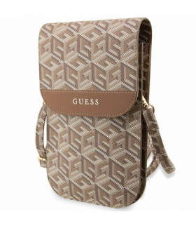 Guess torba na telefon 19x11.5x2cm GUWBHGCFSEW brązowa Wallet Gcube Stripe TFO GSM175992