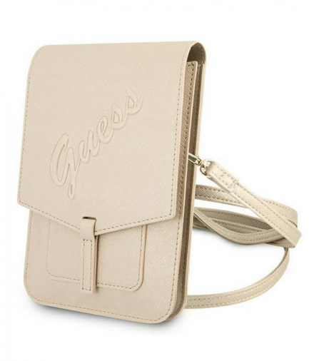 Guess Torebka 16 x 10 GUWBRSAVSLG złota Saffiano Script TFO GSM111707