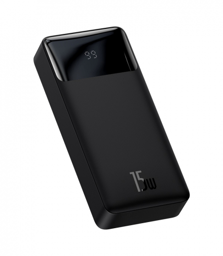 Baseus power bank Bipow 15W 2xUSB-A + USB-C + micro USB 20000mAh czarny TFO BRA012559