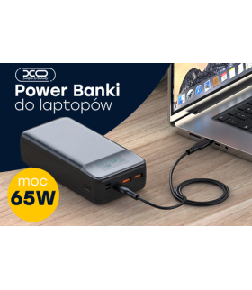 XO power bank do laptopa PR201 65W 2xUSB-A + USB-C 30000mAh czarny TFO GSM180939