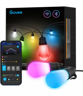 Govee H7020 RGBIC Smart Outdoor String Lights Oświetlenie LED Zewnętrzne, Girlanda RGBICWW, 2.4GHz Wi-Fi, Bluetooth H70203B1