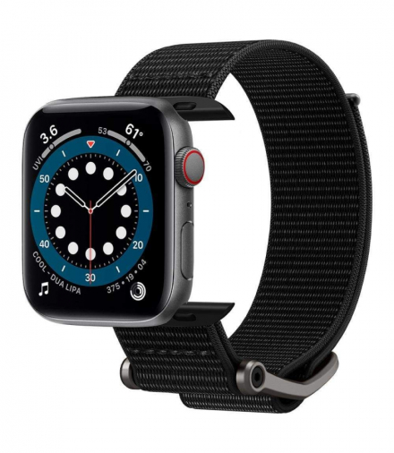 Pasek Durapro Flex Apple Watch 4 / 5 / 6 / 7 / SE (42 / 44 / 45 mm) czarna TFO Spigen BRA011469