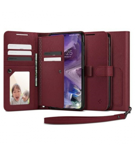 Etui Wallet S Plus do Samsung Galaxy S23 bordowe TFO Spigen BRA012709