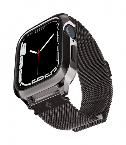 Metal Fit "Pro" do Apple Watch 4 / 5 / 6 / 7 / 8 / SE (44 / 45 Mm) grafitowe TFO Spigen BRA013225