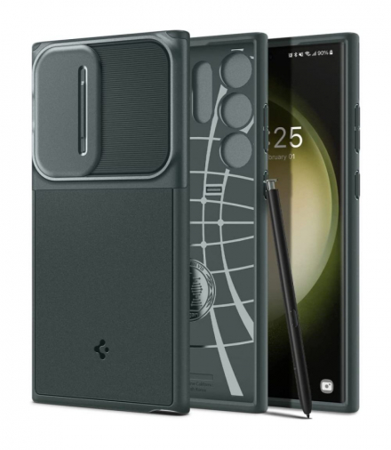 Nakładka Optik Armor do Samsung Galaxy S23 Ultra Abyss green TFO Spigen BRA013249