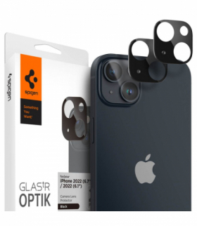 Nakładka osłona aparatu Optik.Tr Camera Protector 2-Pack do iPhone 14 / 14 Plus czarna TFO Spigen BRA013250