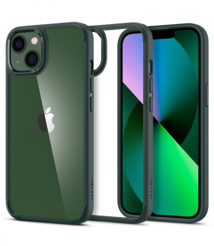 Nakładka Ultra Hybrid do iPhone 13 6,1" Midnight green TFO Spigen BRA013277