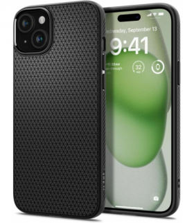 Nakładka Liquid Air do iPhone 15 Plus 6,7" matowa czarna TFO Spigen BRA013347