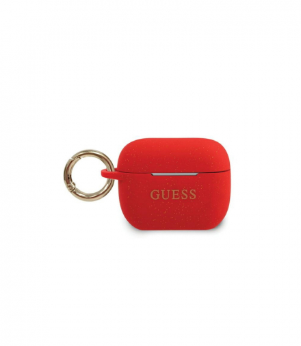 Etui do Airpods Pro GUACAPSILGLRE czerwone Silicone Glitter TFO Guess GSM105871