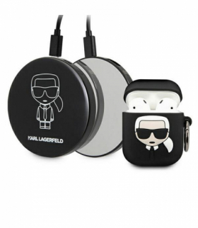 Etui do AirPods KLBPPBOA2K czarne + power bank 2000mAh 1A Iconic TFO Karl Lagerfeld GSM109292