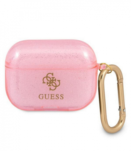 Etui do AirPods Pro GUAPUCG4GP różowe Glitter Collection TFO Guess GSM111165