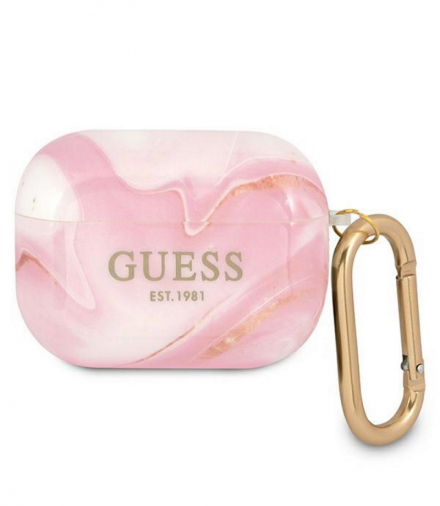 Etui do AirPods Pro GUAPUNMP różowe Marble Collection TFO Guess GSM111363