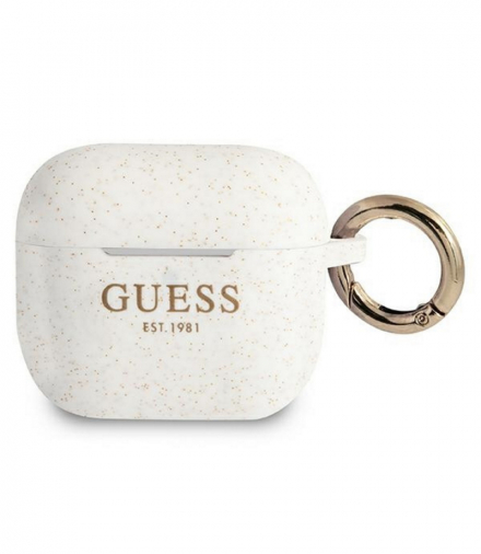 Etui do AirPods 3 GUA3SGGEH białe Silicone Glitter TFO Guess GSM111383