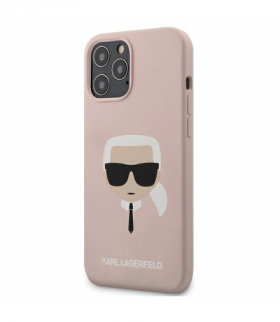 Nakładka do iPhone 13 Pro Max 6,7" KLHCP13XSLKHLP jasnoróżowa hard case Silicone Karl`s Head TFO Karl Lagerfeld BRA011170