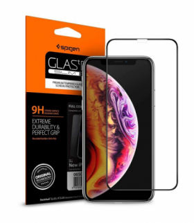 Szkło hartowane Glass FC do iPhone XR / 11 czarne TFO Spigen BRA011997