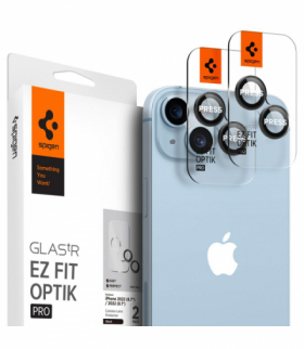Osłona aparatu do iPhone 14 6,1" / Plus 6,7" Optik.TR Ez Fit Camera Protector 2-Pack czarna TFO Spigen BRA012459