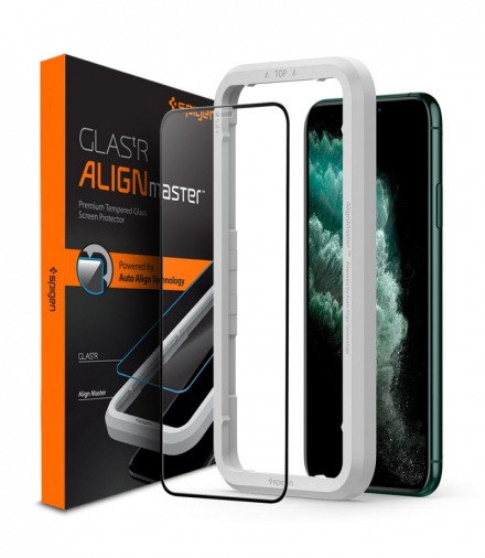 Szkło hartowane ALM Glass FC do iPhone 11 Pro Max czarne TFO Spigen BRA012473