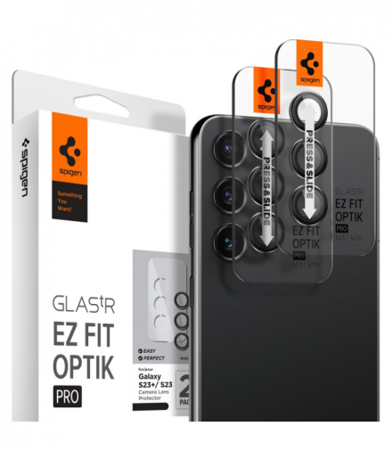 Osłona aparatu Optik Pro Camera Protector 2-pack do Samsung Galaxy S23 / S23 Plus czarna TFO Spigen BRA012645