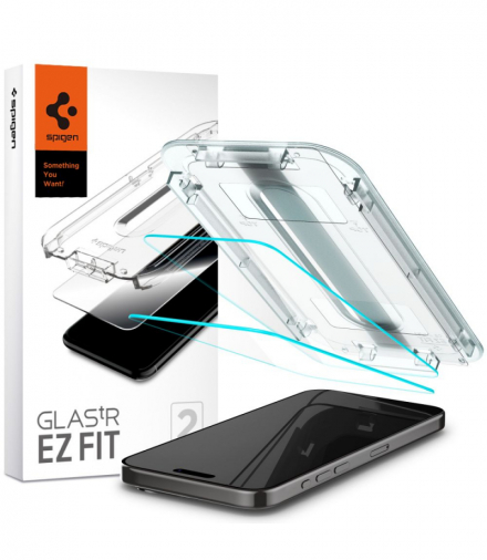 Szkło hartowane GLAS.TR "EZ FIT" 2-pack do iPhone 15 Pro 6,1" clear TFO Spigen BRA013378