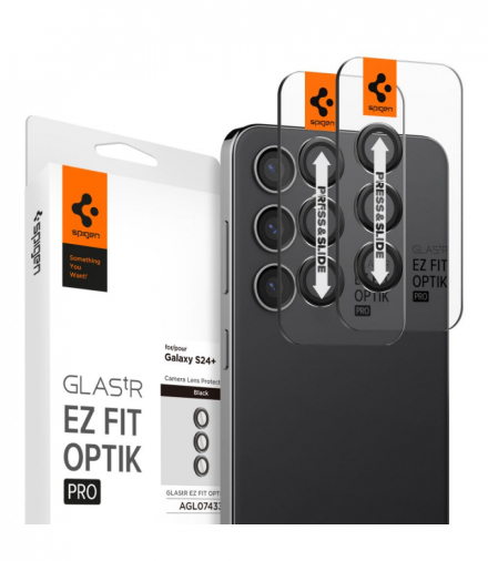 Szkło na aparat GLAS. TR "EZ FIT" 2-pack do Samsung Galaxy S24 Plus czarne TFO Spigen BRA013810