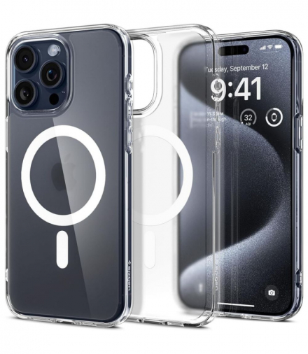 Nakładka Ultra Hybrid Magsafe do iPhone 15 Pro Max 6,7" Frost Clear TFO Spigen BRA013372