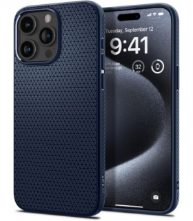 Nakładka Liquid Air do iPhone 15 Pro 6,1" granatowa TFO Spigen BRA013401