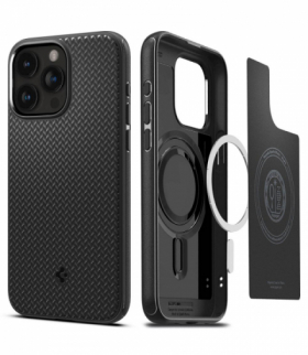 Nakładka Mag Armor Magsafe do iPhone 15 Pro 6,1" matowa czarna TFO Spigen BRA013413