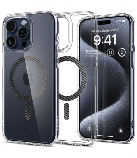 Nakładka Ultra Hybrid Magsafe do iPhone 15 Pro 6,1" Carbon Fiber TFO Spigen BRA013438