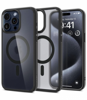 Nakładka Ultra Hybrid Magsafe do iPhone 15 Pro 6,1" Frost czarna TFO Spigen BRA013439
