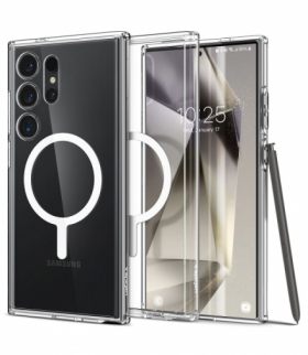 Nakładka Ultra Hybrid Onetap Ring do Samsung Galaxy S24 Ultra biała TFO Spigen BRA013776