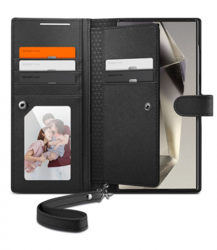 Etui Wallet S Plus do Samsung Galaxy S24 Ultra czarne TFO Spigen BRA013778