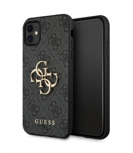 Nakładka do iPhone 12 / 12 Pro 6,1" GUHCP12M4GMGGR szara hard case 4G Big Metal Logo TFO Guess GSM111316