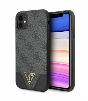 Nakładka do iPhone 11 GUHCN61PU4GHBK szara hard case 4G Triangle Collection TFO Guess GSM111675