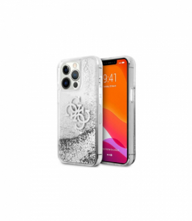 Nakładka do iPhone 13 mini 5,4" GUHCP13SLG4GSI srebrna hard case 4G Big Liquid Glitter TFO Guess GSM114447