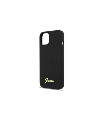 Nakładka do iPhone 13 6,1" GUHMP13MLSLMGBK czarna hardcase Silicone Script Gold Logo TFO Guess GSM116057