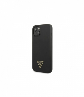 Nakładka do iPhone 13 6,1" GUHCP13MSLTGK czarna hard case Silicone Triangle Logo TFO Guess GSM117657