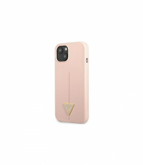 Nakładka do iPhone 13 6,1" GUHCP13MSLTGP różowa hard case Silicone Triangle Logo TFO Guess GSM117661