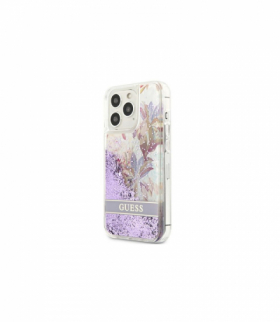 Nakładka do iPhone 13 Pro Max 6,7" GUHCP13XLFLSU fioletowa hard case Glitter Flower TFO Guess GSM117675