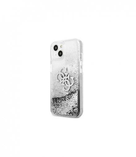 Nakładka do iPhone 13 6,1" GUHCP13MLG4GSI srebrna hard case 4G Big Liquid Glitter TFO Guess GSM118042