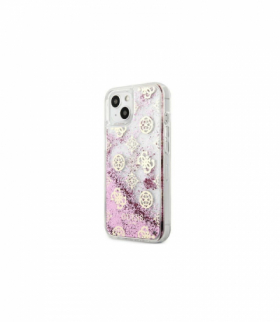 Nakładka do iPhone 13 6,1" GUHCP13MLGPEPI różowa hard case Peony Liquid Glitter TFO Guess GSM118044