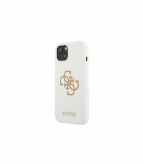 Nakładka do iPhone 13 6,1" GUHCP13MLS4GGWH biała hard case Silicone 4G Logo TFO Guess GSM118045