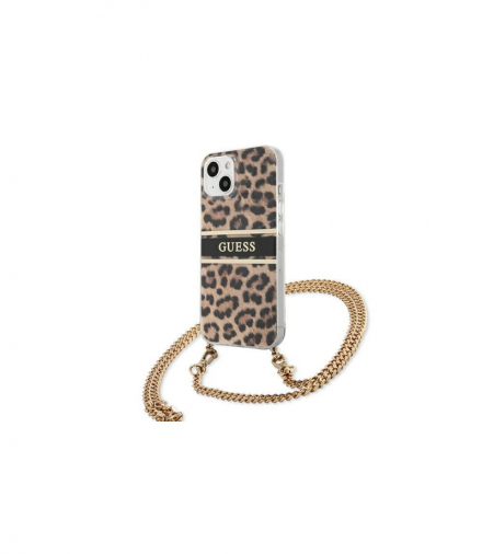 Nakładka do iPhone 13 mini 5,4" GUHCP13SKBCLE Leopard hard case Gold Strap TFO Guess GSM118054