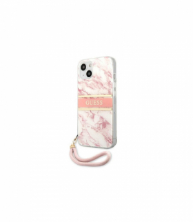 Nakładka do iPhone 13 mini 5,4" GUHCP13SKMABPI różowa hard case Marble Strap TFO Guess GSM118057