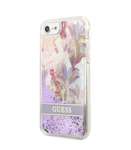 Nakładka do iPhone SE 2022 / SE 2020 / 7 / 8 GUHCI8LFLSU fioletowa hard case Paisley Liquid Glitter TFO Guess GSM164886