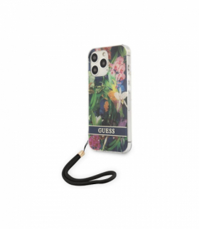Nakładka do iPhone 13 Pro Max 6,7" GUHCP13XHFLSB niebieska hard case Flower Strap TFO Guess GSM164889