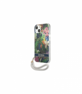Nakładka do iPhone 13 6,1" GUHCP13MHFLSB hard case niebieska Flower Cord TFO Guess GSM165209
