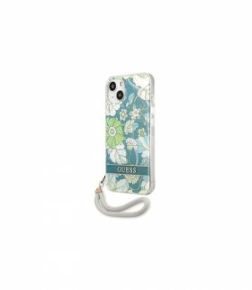 Nakładka do iPhone 13 6,1" GUHCP13MHFLSN hard case zielona Flower Cord TFO Guess GSM165211