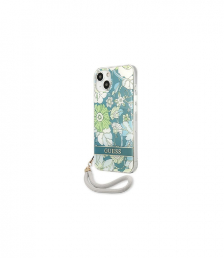 Nakładka do iPhone 13 6,1" GUHCP13MHFLSN hard case zielona Flower Cord TFO Guess GSM165211